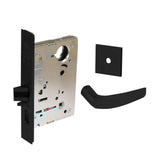 Sargent - 8204 - Storeroom Mortise Lock - Heavy Duty Standard Cylinder - LFIC - Rose Trim Function - Grade 1 - BSP (Black Suede Powder Coat)