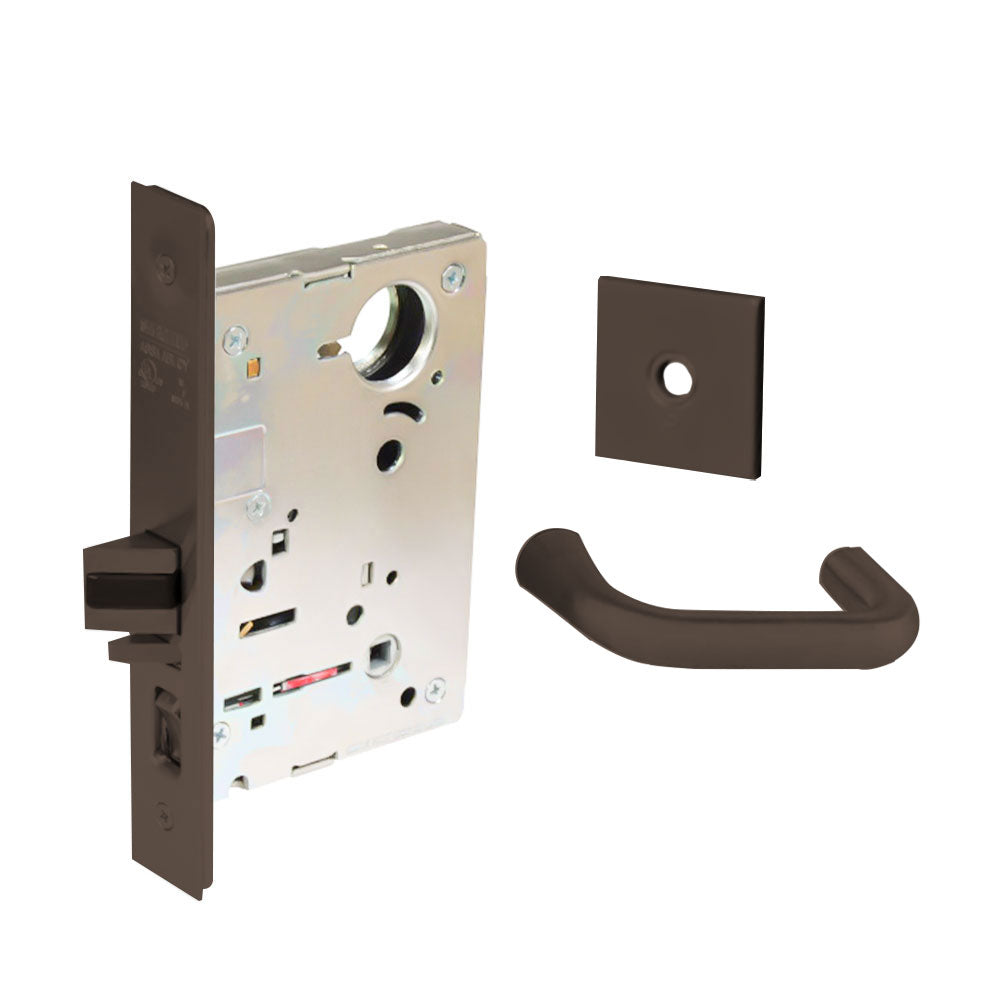 Sargent - 8204 - Storeroom Mortise Lock - Heavy Duty Standard Cylinder - LFIC - Rose Trim Function - Grade 1- US10BE (Dark Oxidized Satin Bronze)