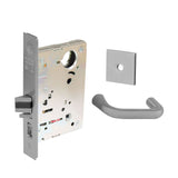 Sargent - 8204 - Storeroom Mortise Lock - Heavy Duty Standard Cylinder - LFIC - Rose Trim Function - Grade 1 - US26 (Bright Chromium Plated Over Nickel)