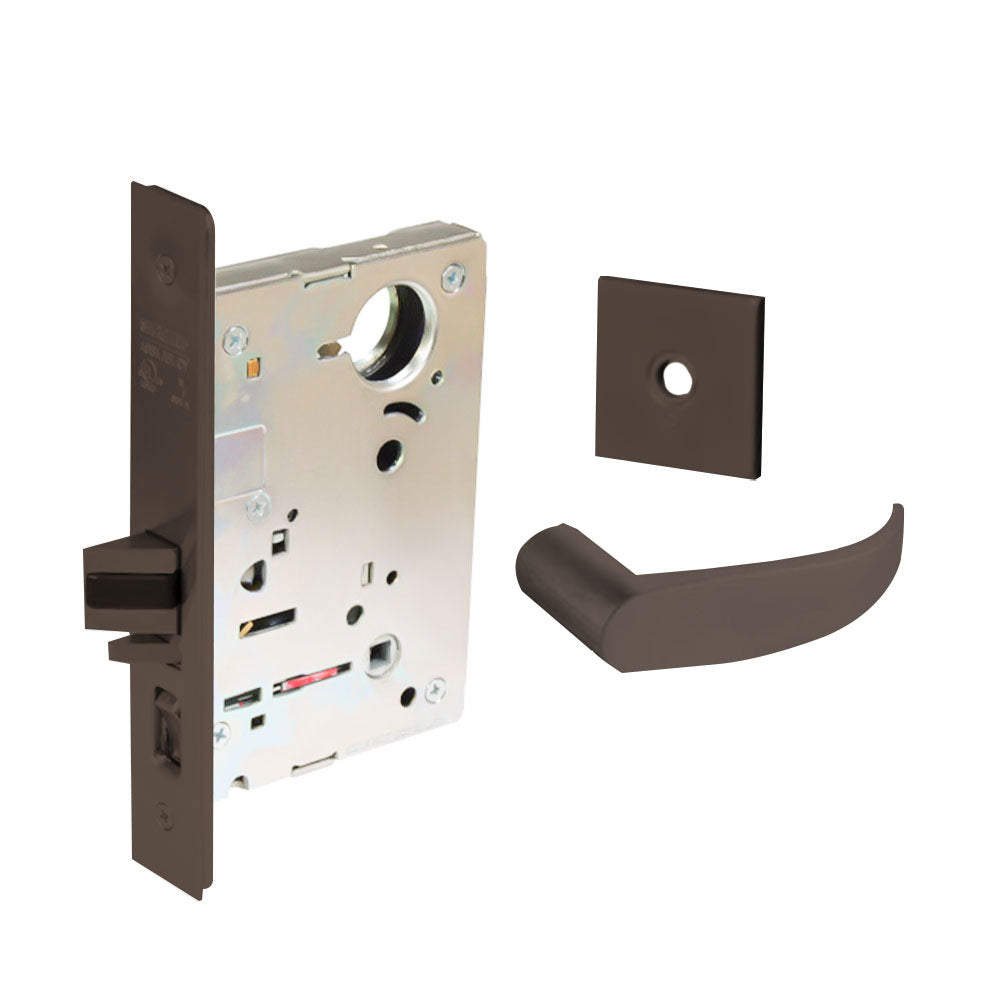 Sargent - 8204 - Storeroom Mortise Lock - Heavy Duty Standard Cylinder - LFIC - Rose Trim Function - Grade 1- US10BE (Dark Oxidized Satin Bronze)