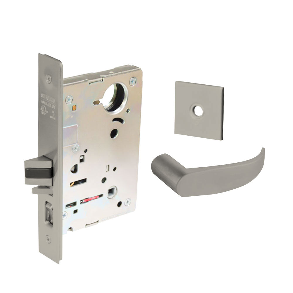 Sargent - 8204 - Storeroom Mortise Lock - Heavy Duty Standard Cylinder - LFIC - Rose Trim Function - Grade 1 - US14 (Bright Nickel Plated, Clear Coated)