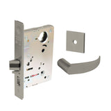 Sargent - 8204 - Storeroom Mortise Lock - Heavy Duty Standard Cylinder - LFIC - Rose Trim Function - Grade 1 - US15 (Satin Nickel Plated, Clear Coated)