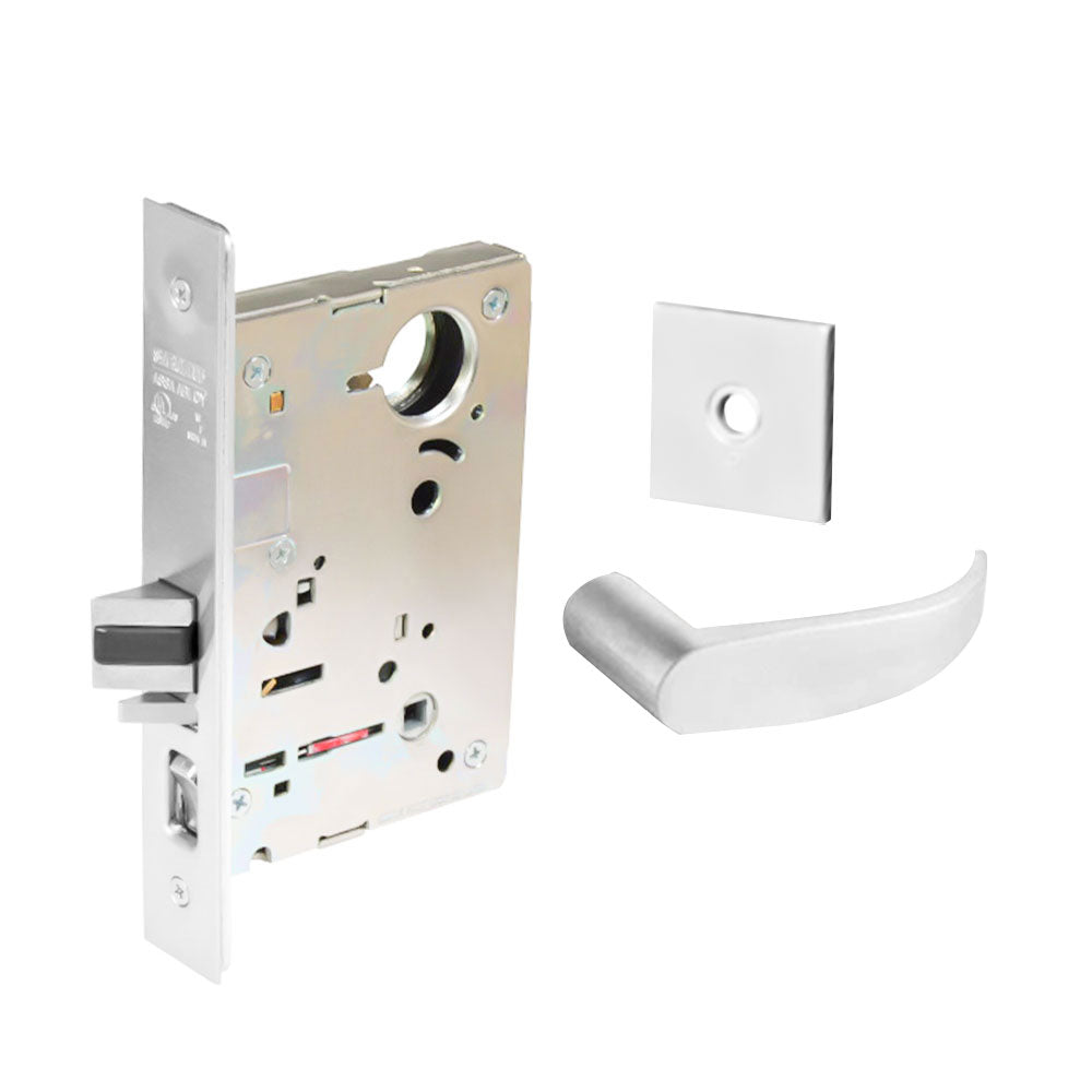 Sargent - 8204 - Storeroom Mortise Lock - Heavy Duty Standard Cylinder - LFIC - Rose Trim Function - Grade 1 - WSP (White Suede Powder Coat)