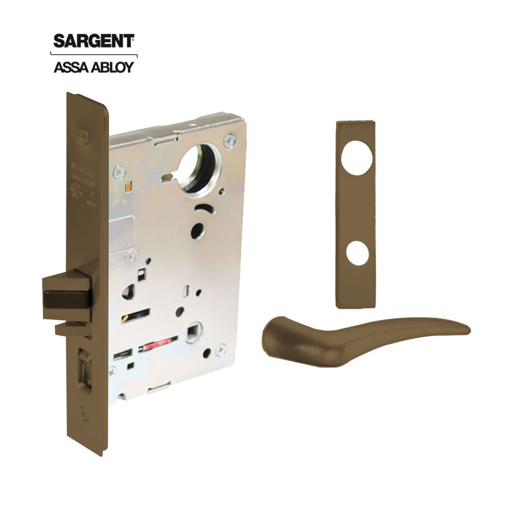 Sargent - 8204 - Storeroom Mortise Lock - Heavy Duty Standard Cylinder - LFIC - Keyed Alike - Escutcheon Trim Function - Grade 1 - US10 (Satin Bronze, Clear Coated)