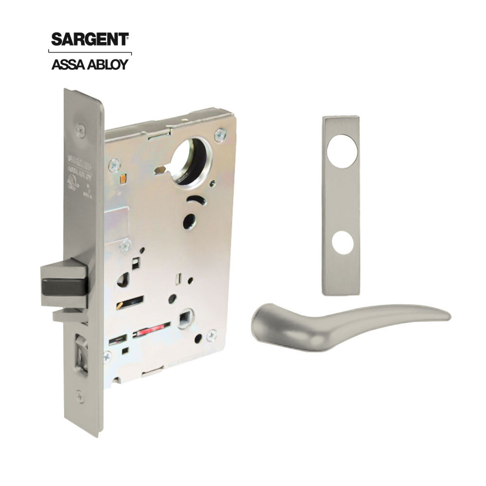 Sargent - 8204 - Storeroom Mortise Lock - Heavy Duty Standard Cylinder - LFIC - Keyed Alike - Escutcheon Trim Function - Grade 1 - US14 (Bright Nickel Plated, Clear Coated)