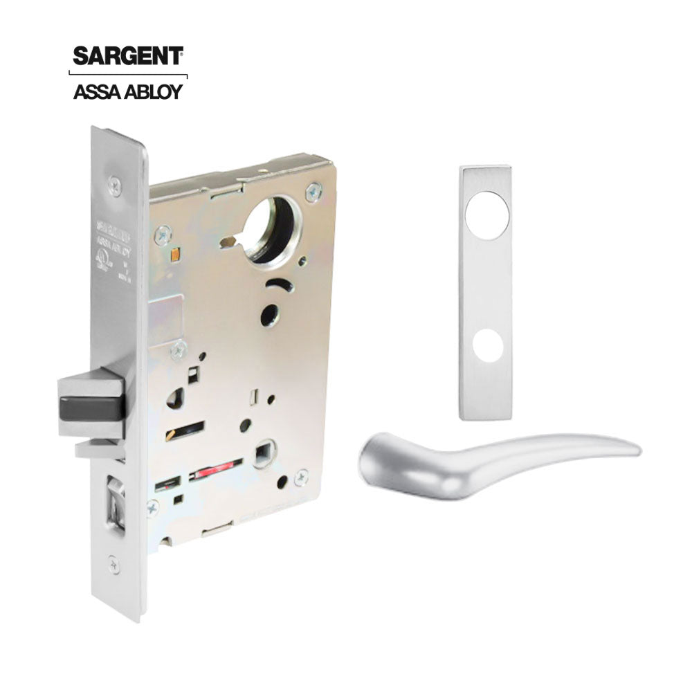 Sargent - 8204 - Storeroom Mortise Lock - Heavy Duty Standard Cylinder - LFIC - Keyed Alike - Escutcheon Trim Function - Grade 1 - WSP (White Suede Powder Coat)