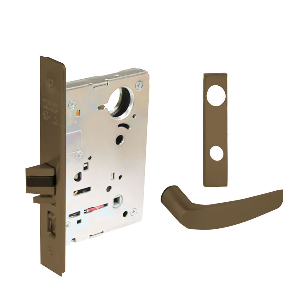 Sargent - 8204 - Storeroom Mortise Lock - Heavy Duty Standard Cylinder - LFIC - Keyed Alike - Escutcheon Trim Function - Grade 1 - US10 (Satin Bronze, Clear Coated)