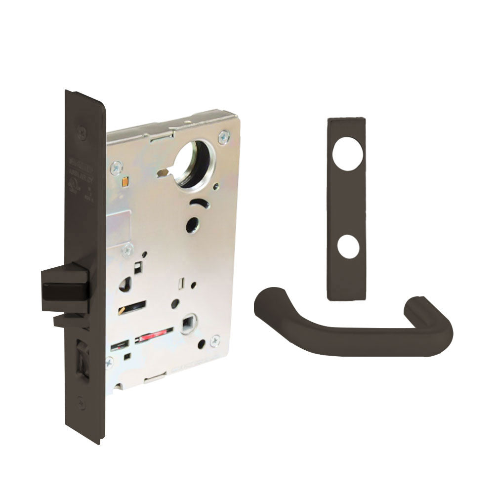 Sargent - 8204 - Storeroom Mortise Lock - Heavy Duty Standard Cylinder - LFIC - Keyed Alike - Escutcheon Trim Function - Grade 1 - US10B (Dark Oxidized Satin Bronze, Oil Rubbed)