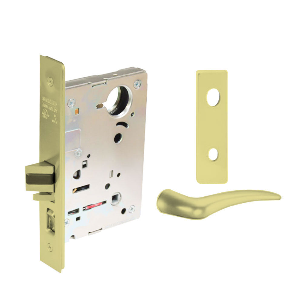 Sargent - 8204 - Storeroom Mortise Lock - Heavy Duty Standard Cylinder - LFIC - Keyed Alike - Escutcheon Trim Function - Grade 1 - US3 (Bright Brass, Clear Coated)