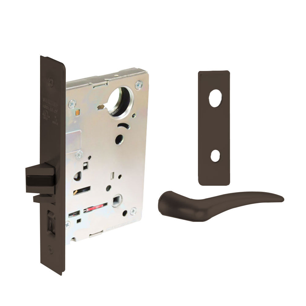 Sargent - 8204 - Storeroom Mortise Lock - Heavy Duty Standard Cylinder - LFIC - Keyed Alike - Escutcheon Trim Function - Grade 1 - US10BE (Dark Oxidized Satin Bronze)