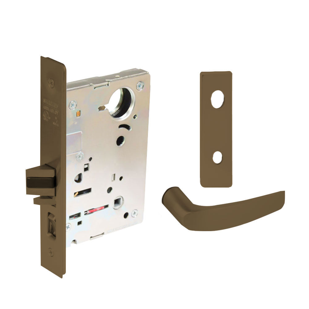 Sargent - 8204 - Storeroom Mortise Lock - Heavy Duty Standard Cylinder - LFIC - Keyed Alike - Escutcheon Trim Function - Grade 1 - US10 (Satin Bronze, Clear Coated)