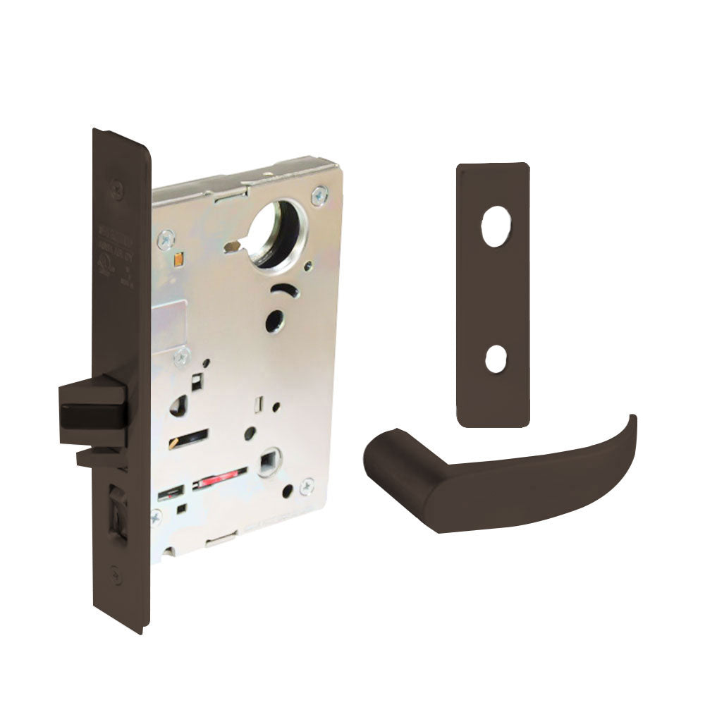 Sargent - 8204 - Storeroom Mortise Lock - Heavy Duty Standard Cylinder - LFIC - Keyed Alike - Escutcheon Trim Function - Grade 1 - US10BE (Dark Oxidized Satin Bronze)