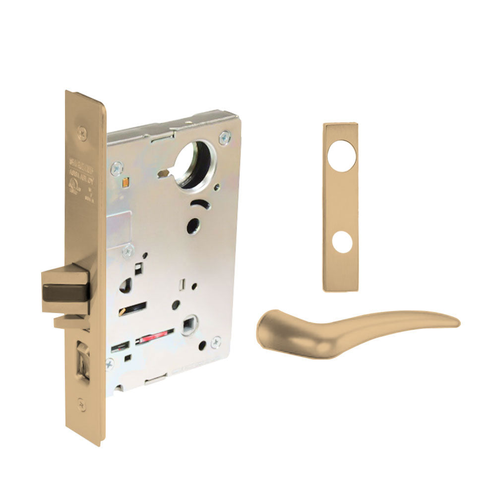 Sargent - 8204 - Storeroom Mortise Lock - Heavy Duty Standard Cylinder - LFIC - Keyed Alike - Escutcheon Trim Function - Grade 1 - US9 (Bright Bronze, Clear Coated)