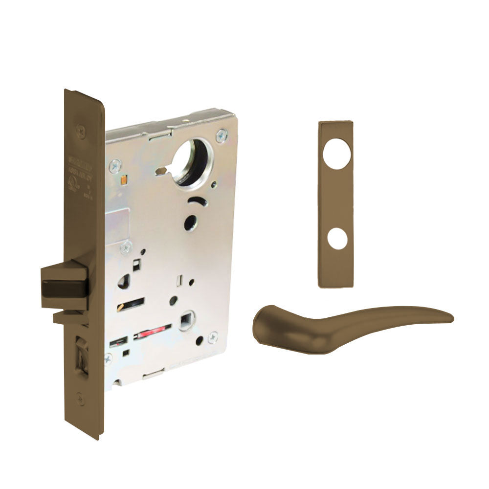 Sargent - 8204 - Storeroom Mortise Lock - Heavy Duty Standard Cylinder - LFIC - Keyed Alike - Escutcheon Trim Function - Grade 1 - US10 (Satin Bronze, Clear Coated)