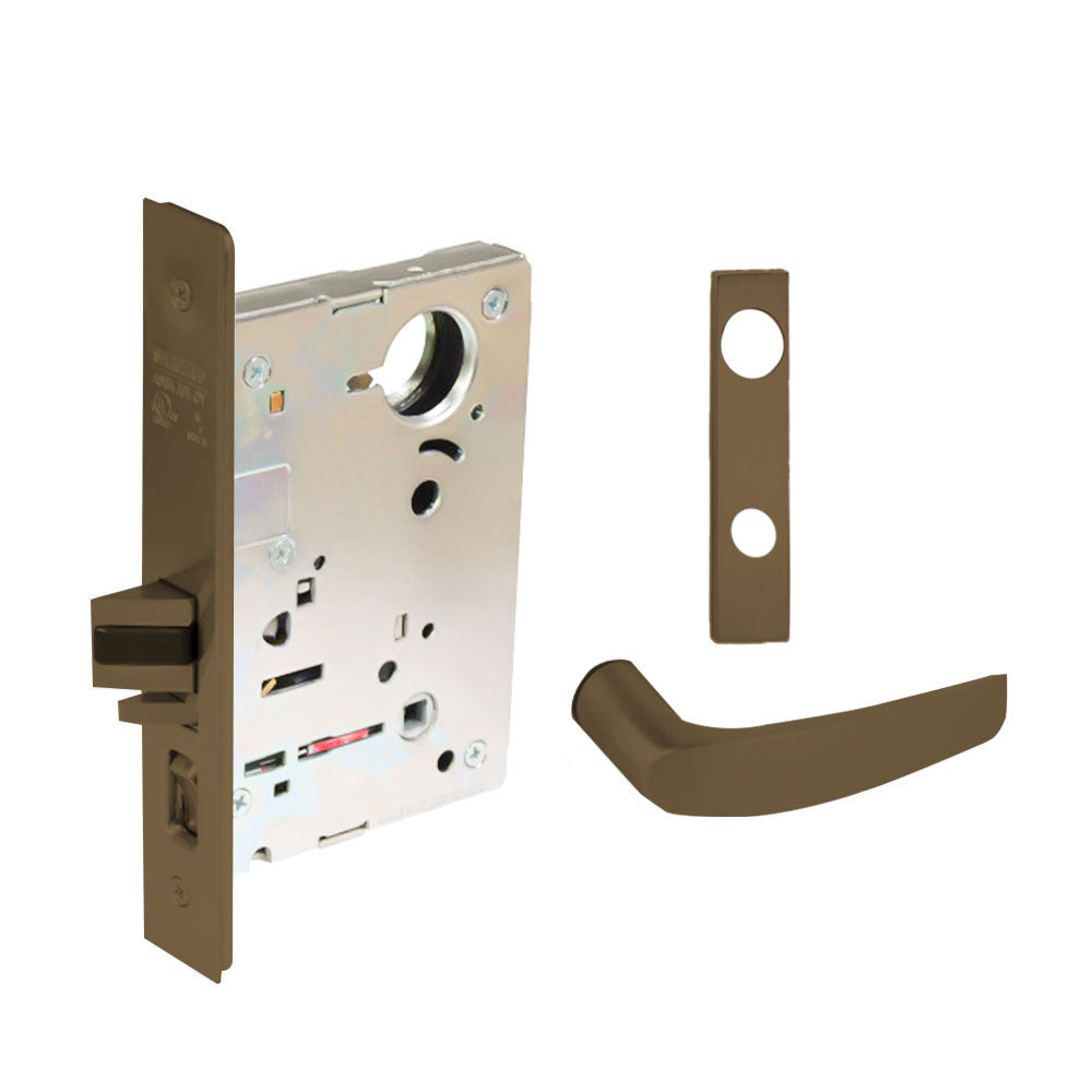 Sargent - 8204 - Storeroom Mortise Lock - Heavy Duty Standard Cylinder - LFIC - Keyed Alike - Escutcheon Trim Function - Grade 1 - US10 (Satin Bronze, Clear Coated)