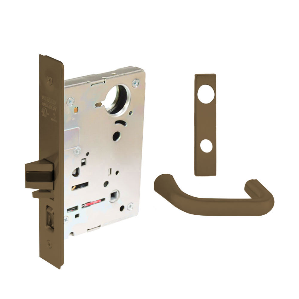 Sargent - 8204 - Storeroom Mortise Lock - Heavy Duty Standard Cylinder - LFIC - Keyed Alike - Escutcheon Trim Function - Grade 1 - US10 (Satin Bronze, Clear Coated)