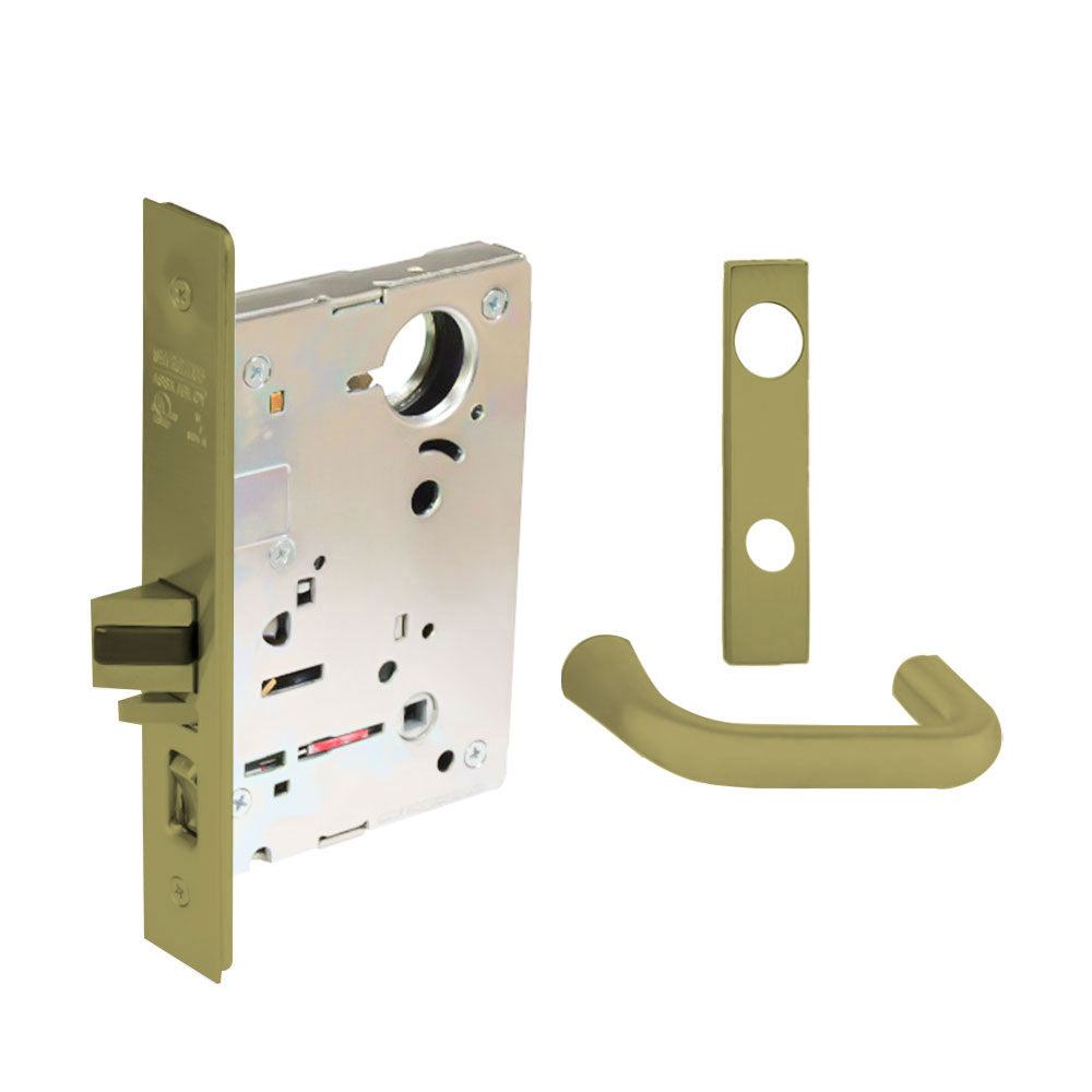 Sargent - 8204 - Storeroom Mortise Lock - Heavy Duty Standard Cylinder - LFIC - Key Code- Escutcheon Trim Function - Grade 1 - US4 (Satin Brass, Clear Coated)