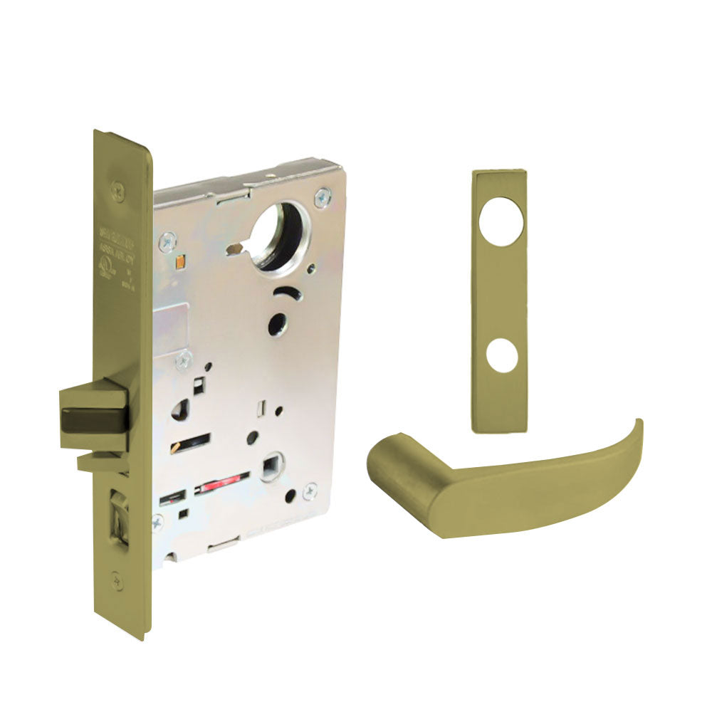 Sargent - 8204 - Storeroom Mortise Lock - Heavy Duty Standard Cylinder - LFIC - Key Code- Escutcheon Trim Function - Grade 1 - US4 (Satin Brass, Clear Coated)