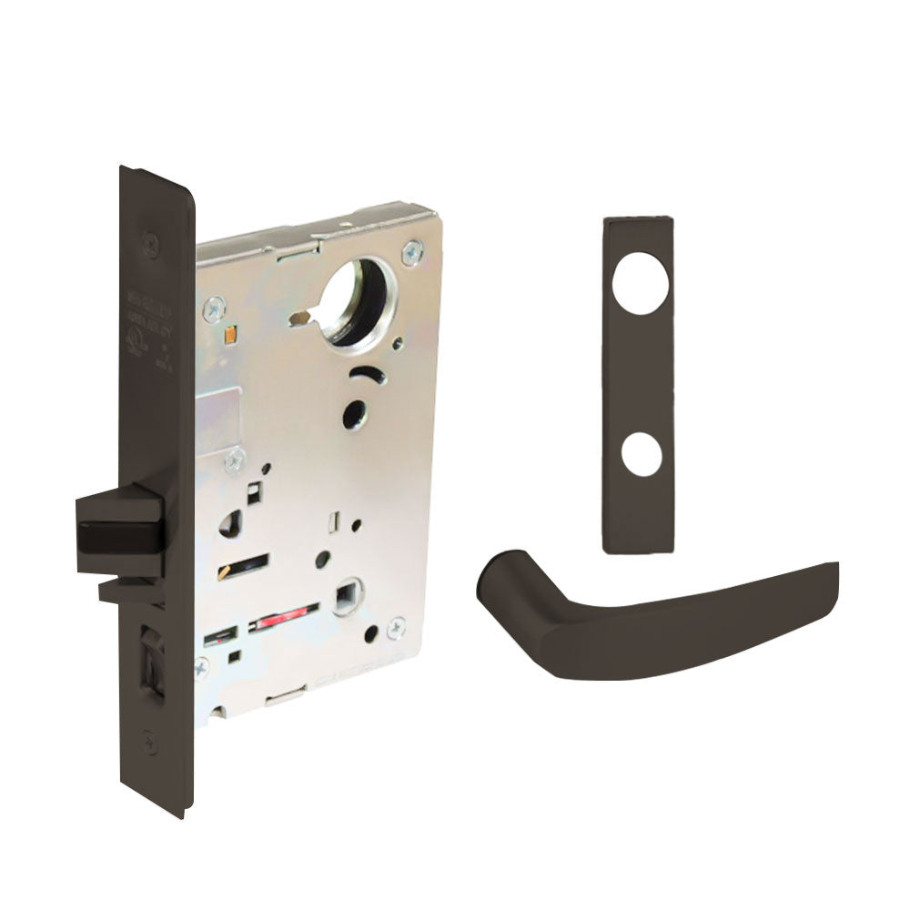 Sargent - 8204 - Storeroom Mortise Lock - Heavy Duty Standard Cylinder - LFIC - Keyed Different - Escutcheon Trim Function - Grade 1 - US10B (Dark Oxidized Satin Bronze, Oil Rubbed)