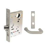 Sargent - 8204 - Storeroom Mortise Lock - Heavy Duty Standard Cylinder - LFIC - Keyed Different- Escutcheon Trim Function - Grade 1 - US14 (Bright Nickel Plated, Clear Coated)