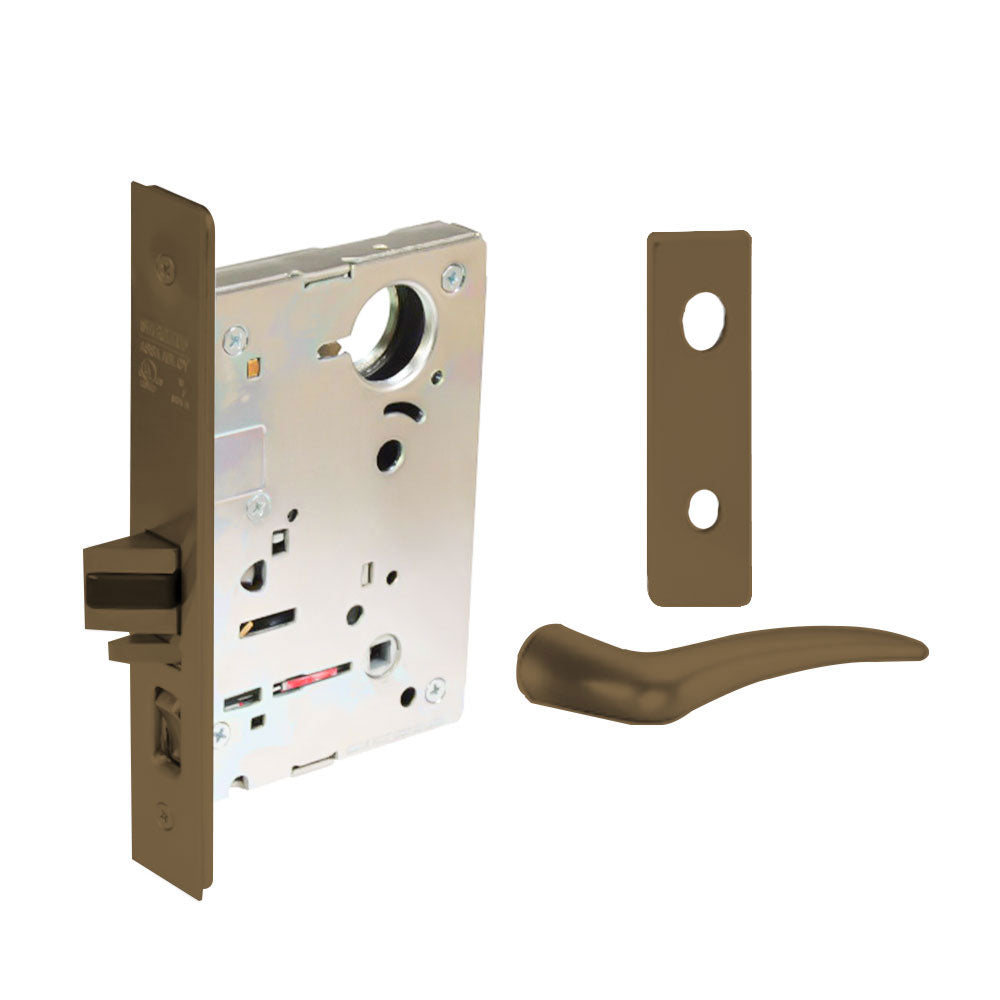 Sargent - 8204 - Storeroom Mortise Lock - Heavy Duty Standard Cylinder - LFIC - Keyed Different - Escutcheon Trim Function - Grade 1 - US10 (Satin Bronze, Clear Coated)