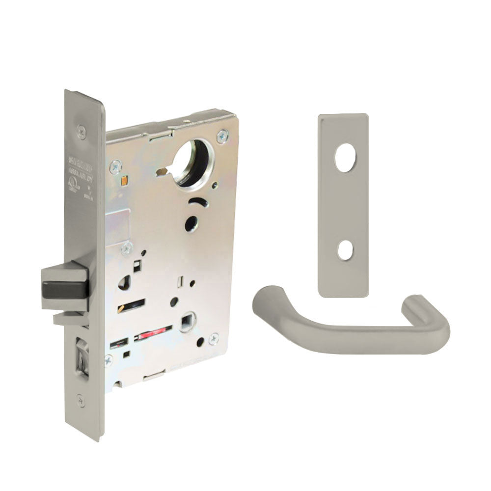 Sargent - 8204 - Storeroom Mortise Lock - Heavy Duty Standard Cylinder - LFIC - Keyed Different- Escutcheon Trim Function - Grade 1 - US14 (Bright Nickel Plated, Clear Coated)