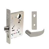 Sargent - 8204 - Storeroom Mortise Lock - Heavy Duty Standard Cylinder - LFIC - Keyed Different- Escutcheon Trim Function - Grade 1 - US14 (Bright Nickel Plated, Clear Coated)