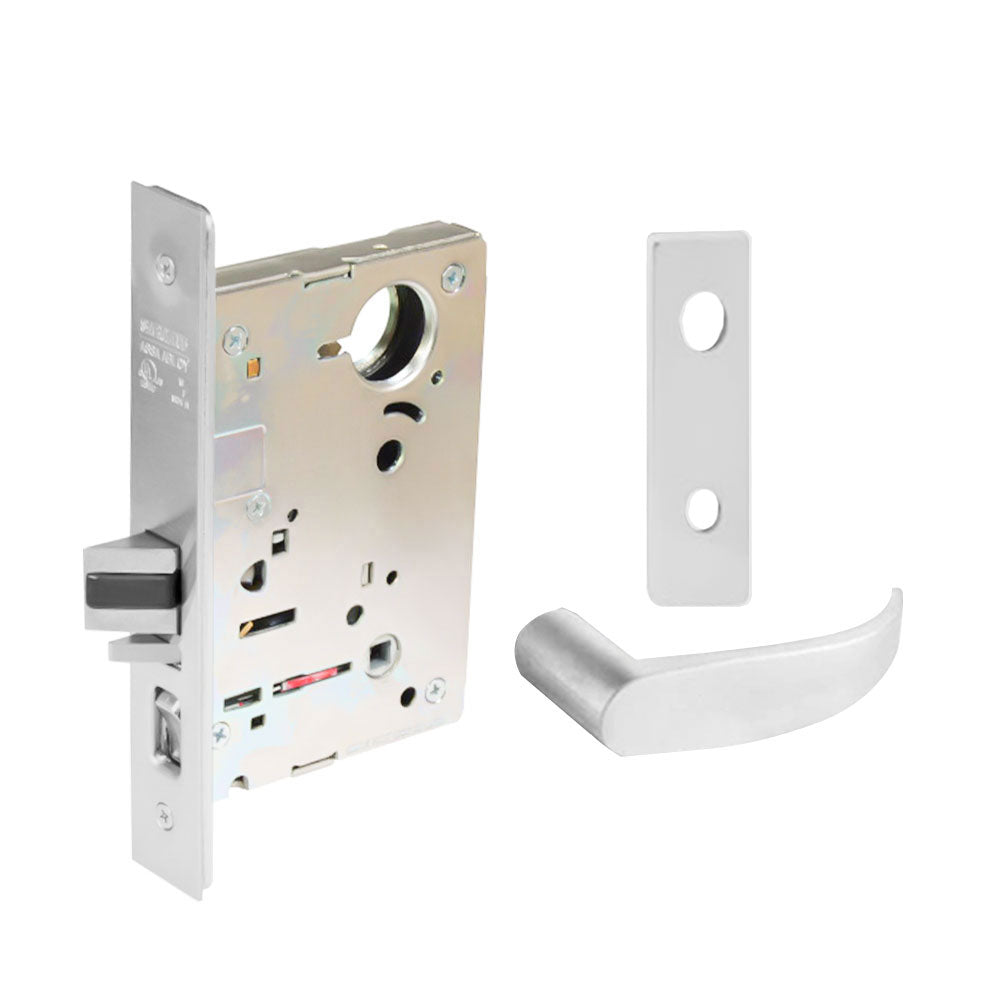 Sargent - 8204 - Storeroom Mortise Lock - Heavy Duty Standard Cylinder - LFIC - Keyed Different - Escutcheon Trim Function - Grade 1 - WSP (White Suede Powder Coat)