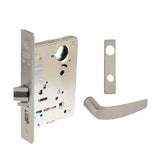 Sargent - 8204 - Storeroom Mortise Lock - Heavy Duty Standard Cylinder - LFIC - Keyed Different- Escutcheon Trim Function - Grade 1 - US14 (Bright Nickel Plated, Clear Coated)