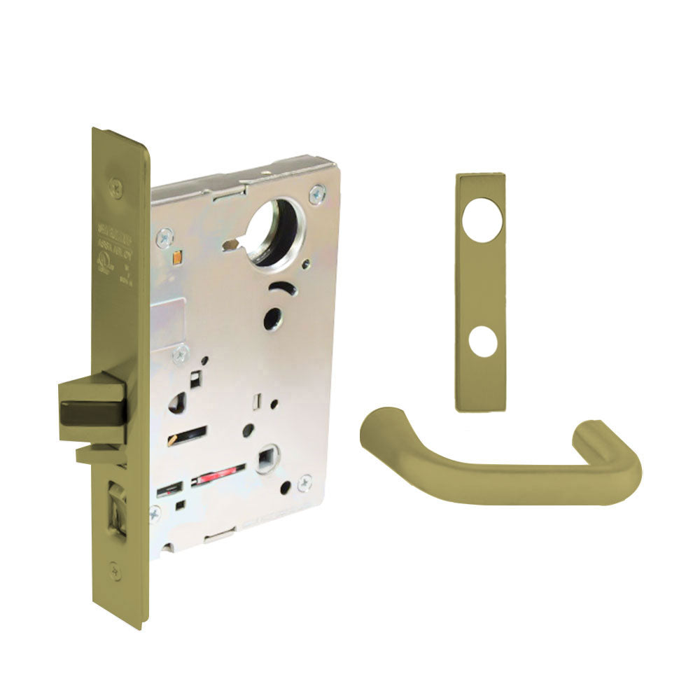 Sargent - 8204 - Storeroom Mortise Lock - Heavy Duty Standard Cylinder - LFIC - Keyed Different - Escutcheon Trim Function - Grade 1 - US4 (Satin Brass, Clear Coated)