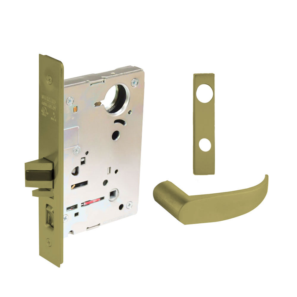 Sargent - 8204 - Storeroom Mortise Lock - Heavy Duty Standard Cylinder - LFIC - Keyed Different - Escutcheon Trim Function - Grade 1 - US4 (Satin Brass, Clear Coated)