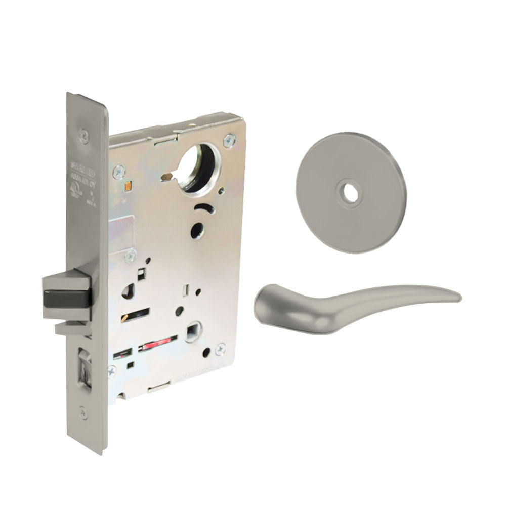 Sargent - 8204 - Storeroom Mortise Lock - Heavy Duty Standard Cylinder - LFIC - Keyed Alike - Rose Trim Function - Grade 1 - US14 (Bright Nickel Plated, Clear Coated)