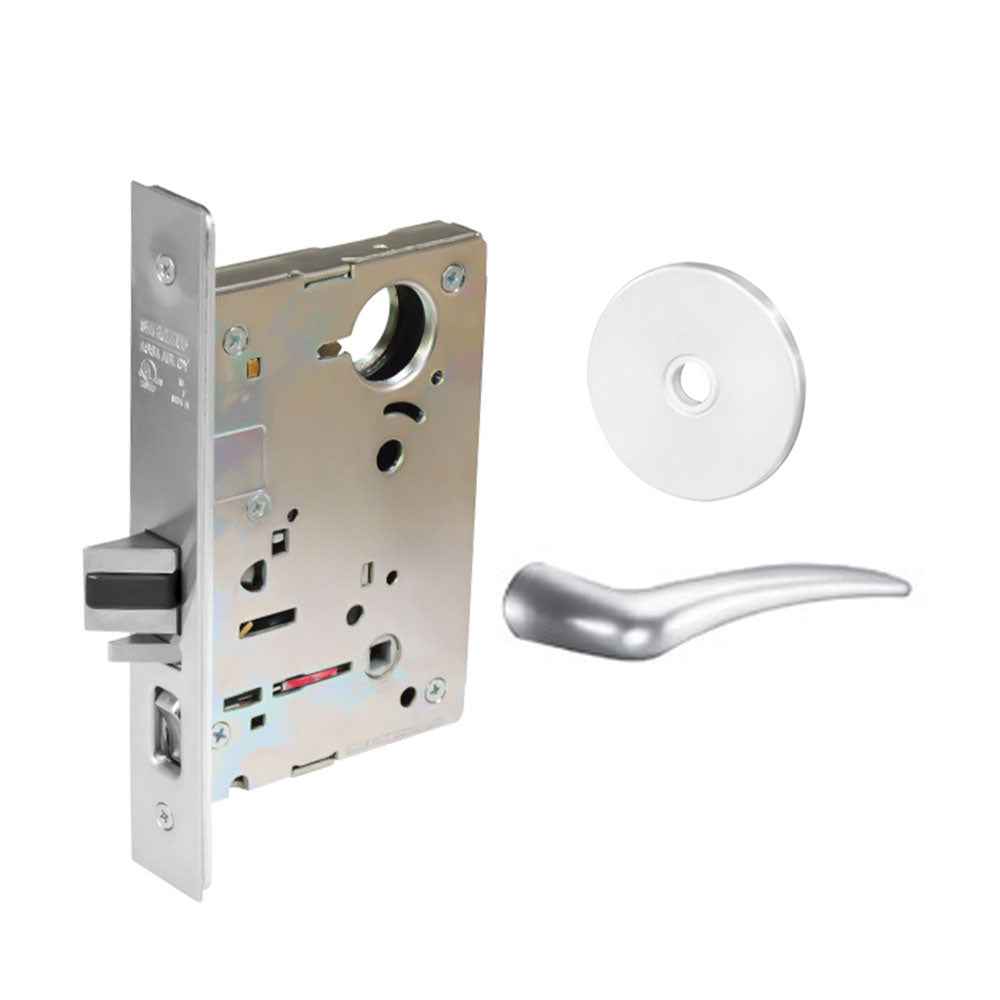 Sargent - 8204 - Storeroom Mortise Lock - Heavy Duty Standard Cylinder - LFIC - Keyed Alike - Rose Trim Function - Grade 1 - WSP (White Suede Powder Coat)