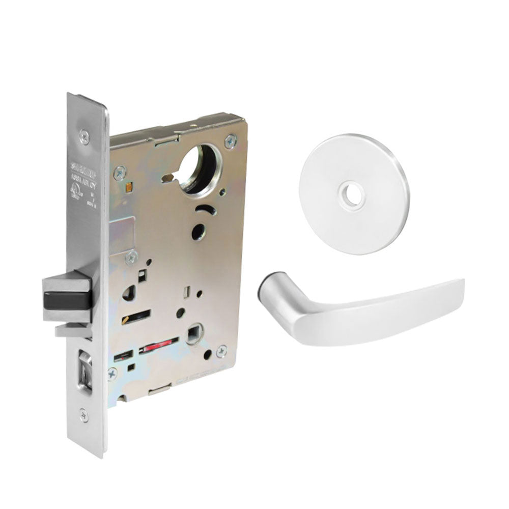 Sargent - 8204 - Storeroom Mortise Lock - Heavy Duty Standard Cylinder - LFIC - Keyed Alike - Rose Trim Function - Grade 1 - WSP (White Suede Powder Coat)