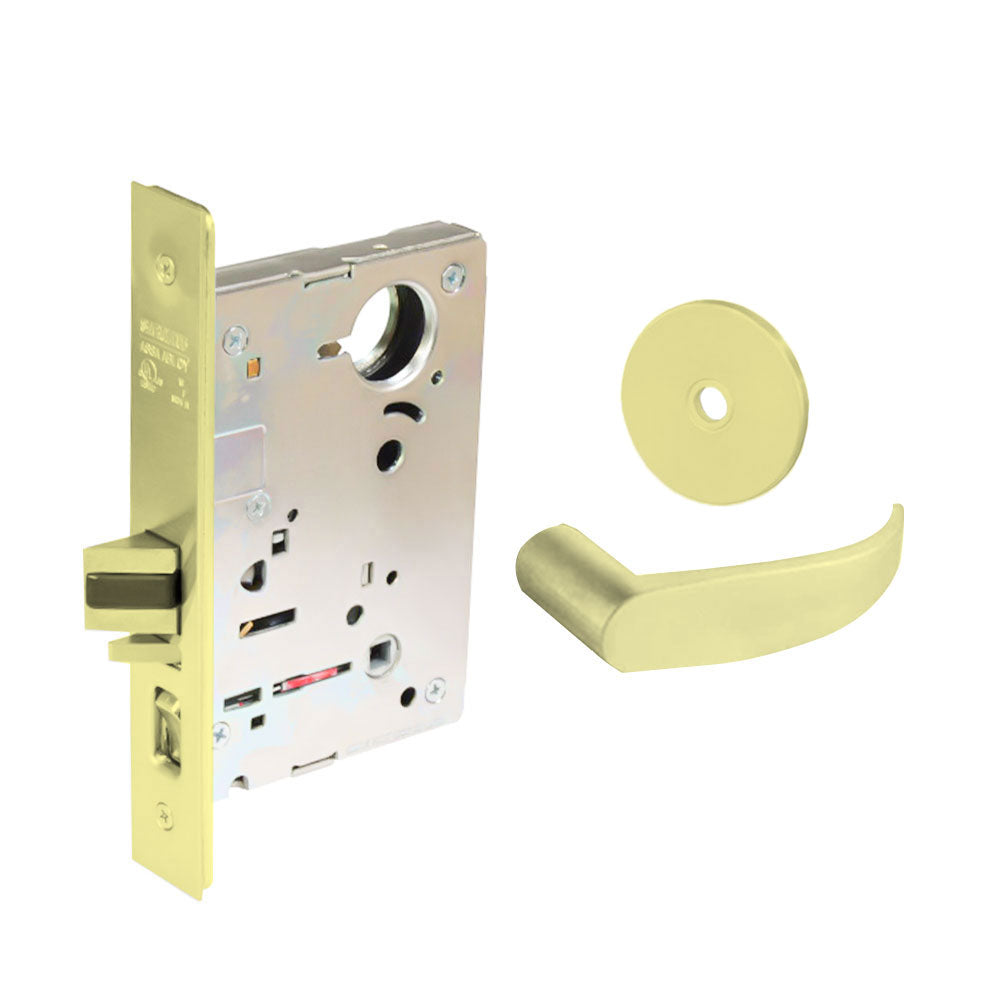 Sargent - 8204 - Storeroom Mortise Lock - Heavy Duty Standard Cylinder - LFIC - Keyed Alike - Rose Trim Function - Grade 1 - US3 (Bright Brass, Clear Coated)