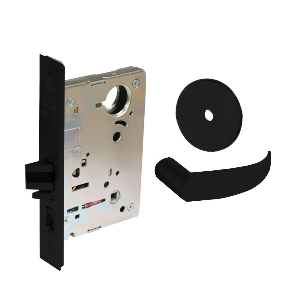 Sargent - 8204 - Storeroom Mortise Lock - Heavy Duty Standard Cylinder - LFIC - Keyed Alike - Rose Trim Function - Grade 1 - BSP (Black Suede Powder Coat)