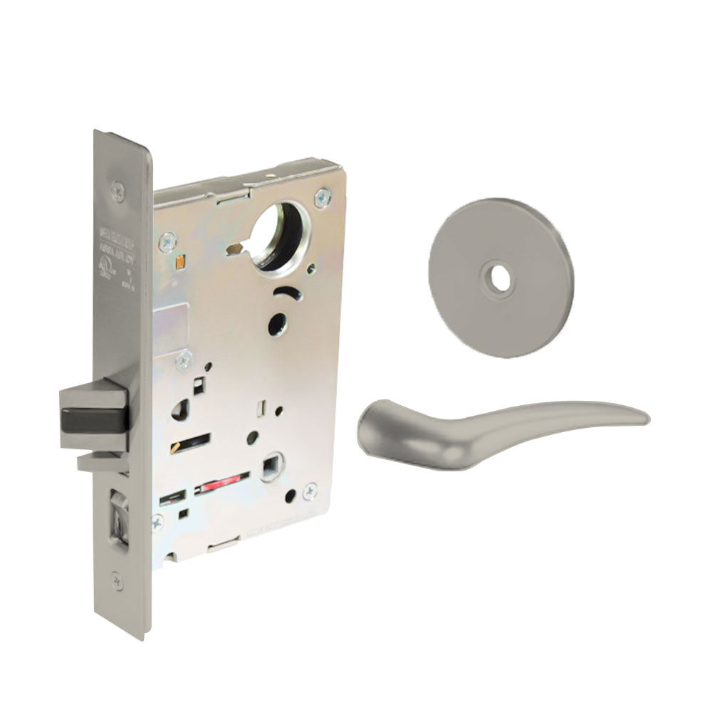 Sargent - 8204 - Storeroom Mortise Lock - Heavy Duty Standard Cylinder - LFIC - Keyed Alike - Rose Trim Function - Grade 1 - US14 (Bright Nickel Plated, Clear Coated)