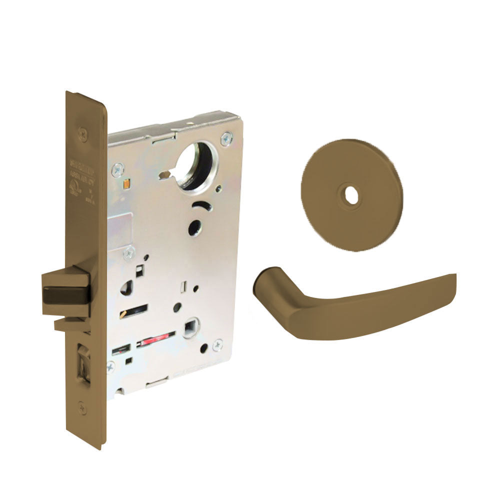 Sargent - 8204 - Storeroom Mortise Lock - Heavy Duty Standard Cylinder - LFIC - Keyed Alike - Rose Trim Function - Grade 1 - US10 (Satin Bronze, Clear Coated)