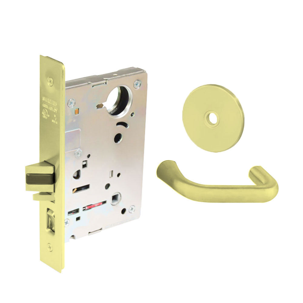 Sargent - 8204 - Storeroom Mortise Lock - Heavy Duty Standard Cylinder - LFIC - Keyed Alike - Rose Trim Function - Grade 1 - US3 (Bright Brass, Clear Coated)