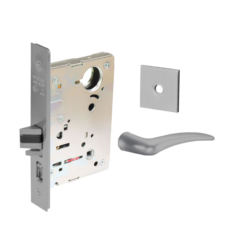 Sargent - 8204 - Storeroom Mortise Lock - Heavy Duty Standard Cylinder - LFIC - Key Code- Rose Trim Function - Grade 1 - US26 (Bright Chromium Plated Over Nickel)