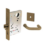 Sargent - 8204 - Storeroom Mortise Lock - Heavy Duty Standard Cylinder - LFIC - Key Code- Rose Trim Function - Grade 1 - US10 (Satin Bronze, Clear Coated)