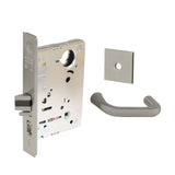 Sargent - 8204 - Storeroom Mortise Lock - Heavy Duty Standard Cylinder - LFIC - Key Code- Rose Trim Function - Grade 1 - US14 (Bright Nickel Plated, Clear Coated)