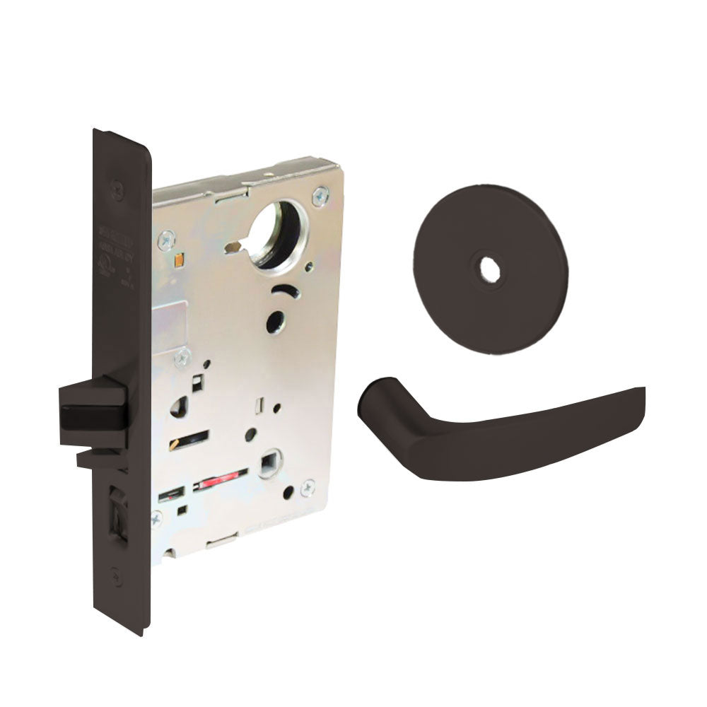 Sargent - 8204 - Storeroom Mortise Lock - Heavy Duty Standard Cylinder - LFIC - Key Code- Rose Trim Function - Grade 1 - US10BL (Dark Oxidized Satin Bronze Clear Coated)