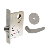 Sargent - 8204 - Storeroom Mortise Lock - Heavy Duty Standard Cylinder - LFIC - Key Code- Rose Trim Function - Grade 1 - US14 (Bright Nickel Plated, Clear Coated)