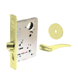 Sargent - 8204 - Storeroom Mortise Lock - Heavy Duty Standard Cylinder - LFIC - Key Code- Rose Trim Function - Grade 1 - US3 (Bright Brass, Clear Coated)