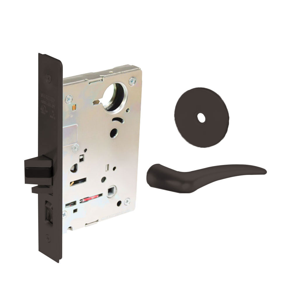 Sargent - 8204 - Storeroom Mortise Lock - Heavy Duty Standard Cylinder - LFIC - Key Code- Rose Trim Function - Grade 1 - US10BL (Dark Oxidized Satin Bronze Clear Coated)