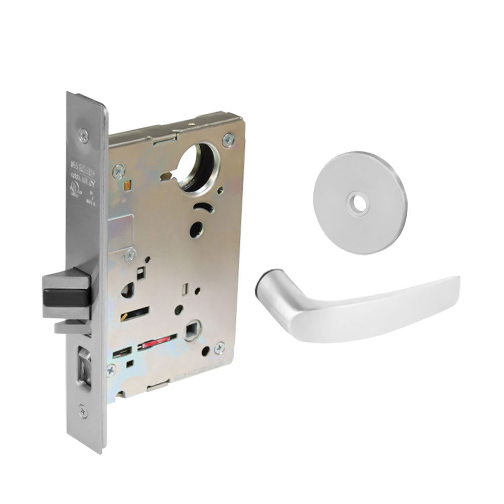 Sargent - 8204 - Storeroom Mortise Lock - Heavy Duty Standard Cylinder - LFIC - Key Code- Rose Trim Function - Grade 1 - WSP (White Suede Powder Coat)