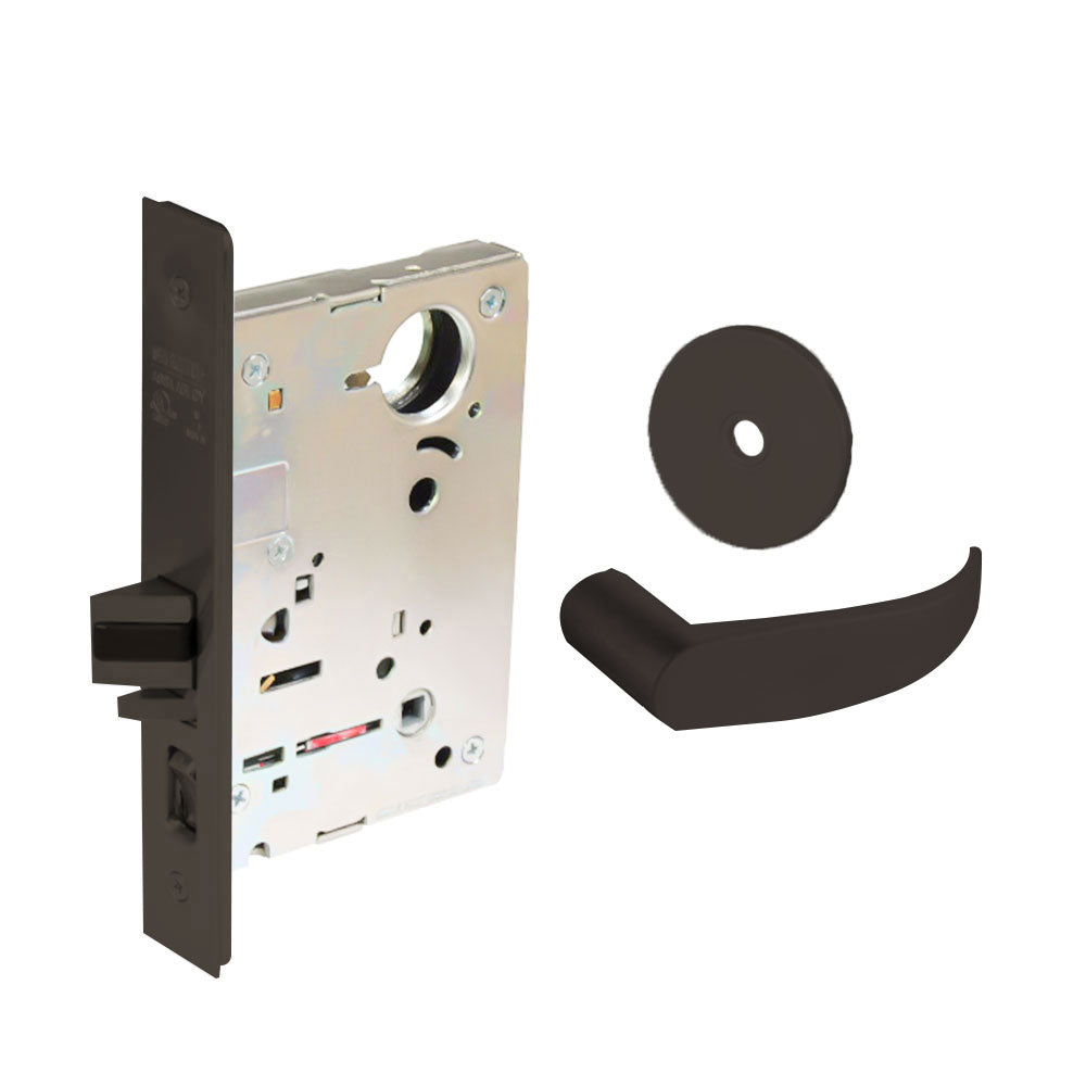 Sargent - 8204 - Storeroom Mortise Lock - Heavy Duty Standard Cylinder - LFIC - Key Code- Rose Trim Function - Grade 1 - US10B (Dark Oxidized Satin Bronze, Oil Rubbed)