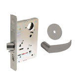 Sargent - 8204 - Storeroom Mortise Lock - Heavy Duty Standard Cylinder - LFIC - Key Code- Rose Trim Function - Grade 1 - US14 (Bright Nickel Plated, Clear Coated)