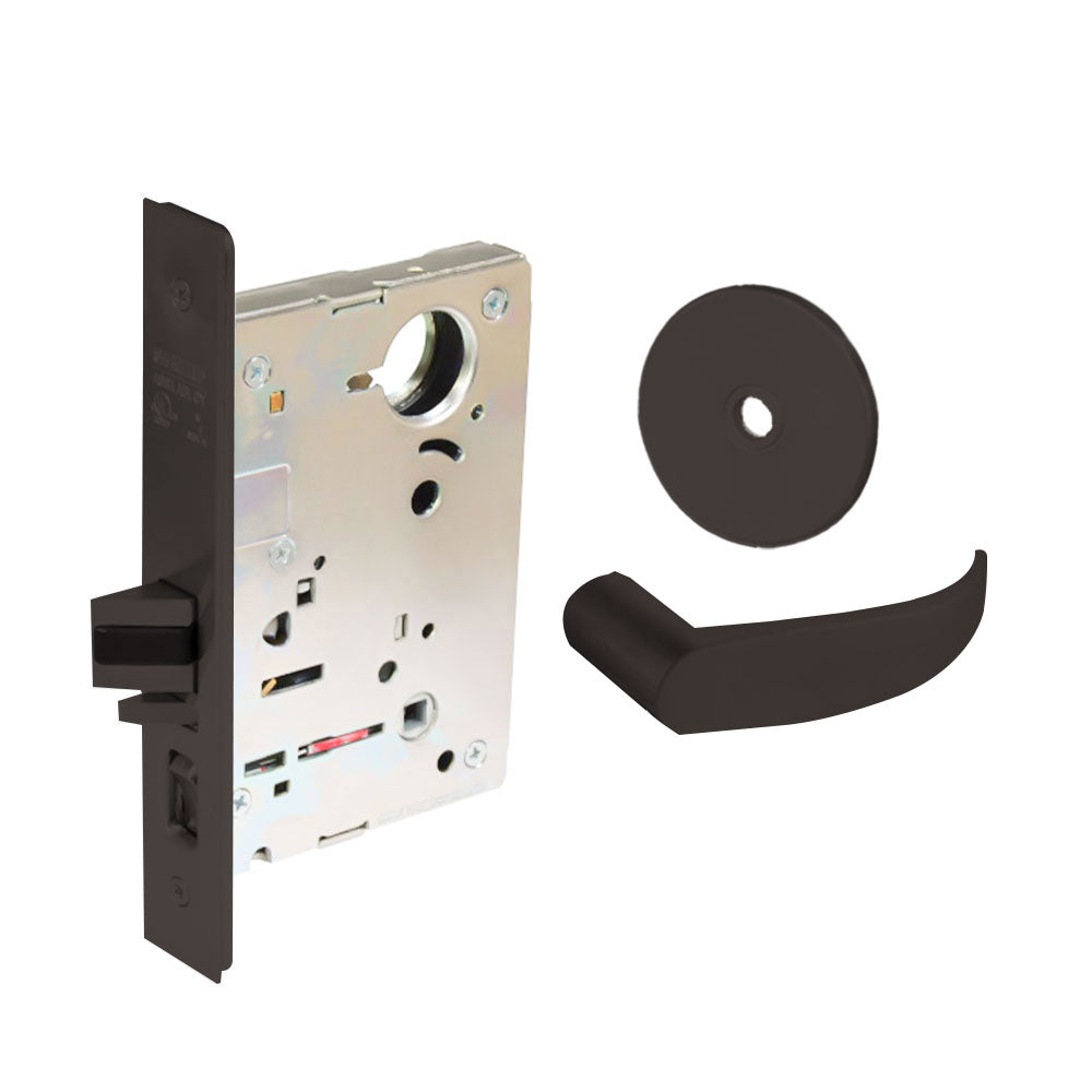 Sargent - 8204 - Storeroom Mortise Lock - Heavy Duty Standard Cylinder - LFIC - Key Code- Rose Trim Function - Grade 1 - US10BL (Dark Oxidized Satin Bronze Clear Coated)